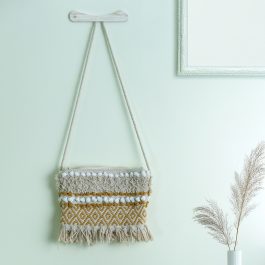 Handmade Cotton Sling Bag with Tassels – Boho Chic